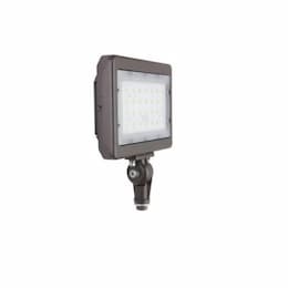 50W Slim LED Flood Light w/ Knuckle Mount, Wide, 6720 lm, 120V-277V, 5000K, Bronze