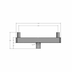 Square Mounting Bracket, Steel, 2 Arms at 180 Deg, Bronze