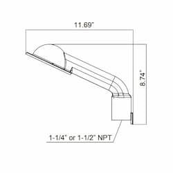 Stanchion Mount Bracket for HLRM Series, 1-1/2 NPT, 25 Degrees