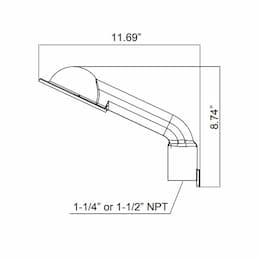 Stanchion Mount Bracket for HLRM Series, 1-1/4 NPT, 25 Degrees