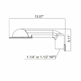 Stanchion Mount Bracket for HLRM Series, 1-1/4 NPT, 90 Degrees