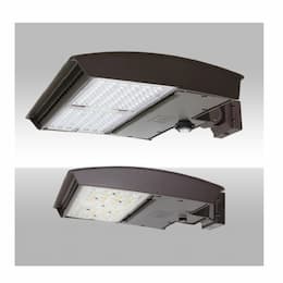 75W LED Area Light w/Fixed Wall, Type 3M, 120V-277V,Selectable CCT, BZ