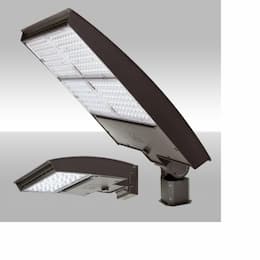 200W LED Area Light w/ Arm, Type 4W, 277V-480V, Selectable CCT, Bronze