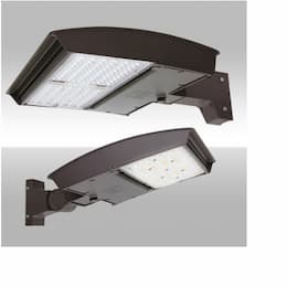 250W LED Area Light w/ Arm, Type 5, 277V-480V, Selectable CCT, Bronze