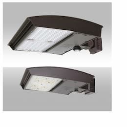 320W LED Area Light w/Wall, Type 4W, 277V-480V, Selectable CCT, Bronze