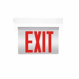 MaxLite 4.2W LED Edgelit Exit Light, 2-Sides, Red Letters, 120V-277V, White