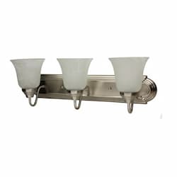 30W LED Vanity Light Fixture, 3 Light, 2400 lm, 2700K, Nickel