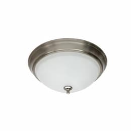 13-in 18W LED Flush Mount Ceiling Light, Dimmable, 1260 lm, 120V, 3000K, Brushed Nickel