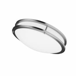 12" 16W LED Flush Mount Light, 60W Inc. Retrofit, Dim, 1300 lm, 3000K, Brushed Nickel