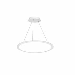 2-Ft 40W LED Round Pendant Panel Light, Indirect/Direct Model, 0-10V Dim, 3200 lm, 4000K