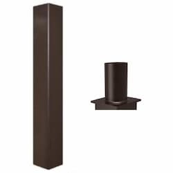 15-Ft 4" Square Pole, 11 Gauge Walls, 2.38" x 4" Tenon, No Anchor Bolts