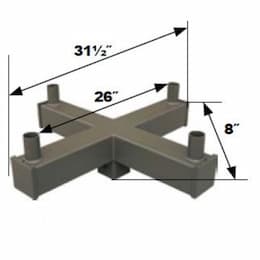 Square Bracket, (4) 4-In Tenon, 90 Degree Angle, Bronze