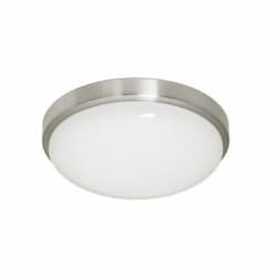 11W 2700K 11" LED Flush Mount Contemporary Ceiling Fixture, Brushed Nickel