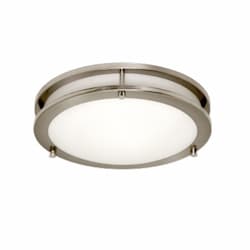 15 Watts 2700K 17" LED Flush Mount Architural Ceiling Fixture, Brushed Nickel, Etched