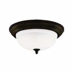 15 Watts 2700K 15" LED Flush Mount Traditional Ceiling Fixture, Oil-rubbed Bronze