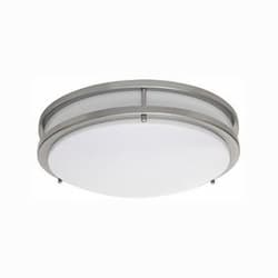 17W LED Architectural 15 Inch Ceiling Fixture, 2700K, Brushed Nickel