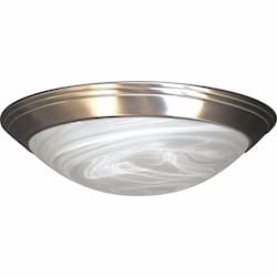 17W LED Alabaster 14 In Ceiling Flush Mount Fixture, 2700K, Brushed Nickel