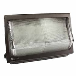 40 Watt 5000K LED Large Wall Pack, Black, with EM Battery Backup