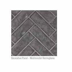 36-in Decorative Panel for Elevation Fireplace, Gray Herringbone