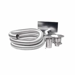 20-ft Flexible Gas Liner Kit, Aluminum, 4-in Diameter