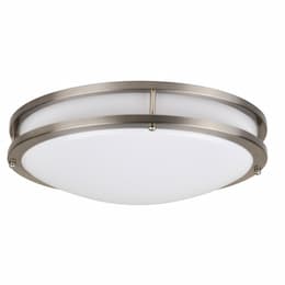 26W 16 in Modern Flush Mount Ceiling Light, 4000K, Nickel, Dimmable