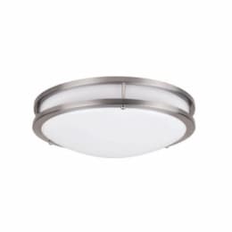 18W 12-in LED Modern Flush Mount Light, Dim, 120V, SelectableCCT, NI