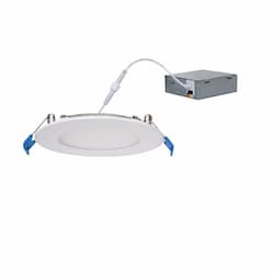 4-in 10W LED Slim Downlight, Round, 120V, CCT Selectable, White