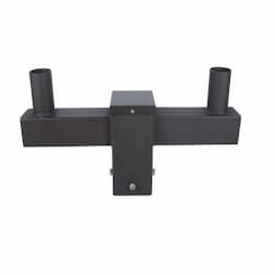 4-in Square Pole Mount w/ Double 2 3/8-in Tenon for Area Light, Bronze