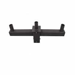 4-in Square Pole Mount w/ Triple 2 3/8-in Tenon for Area Light, Bronze