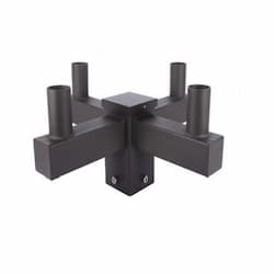 4-in Square Pole Mount w/ Quad 2 3/8-in Tenon for Area Light, Bronze