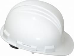 White 4 Point Pin-Lock Peak Hard Hat