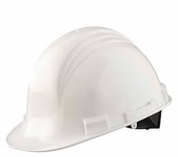 North Safety  White 4 Point Ratchet Peak Hard Hat