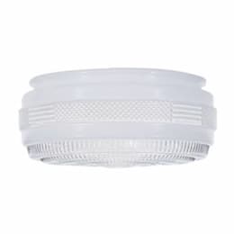 6.5-in Outside Drum Glass Shade w/ Clear Sides & Bottom, White