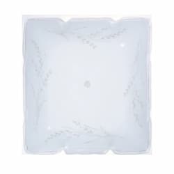 12-in Ruffled Glass Lamp Shade, Wheat Design, White