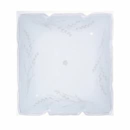 12-in Ruffled Glass Lamp Shade, Wheat Design, White