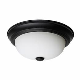 13-in Brentwood Flush Mount w/o Bulbs, 2-Light, 120V, Matte Black