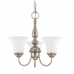 Dupont 16" Chandelier light, Satin White Glass, Brushed Nickel