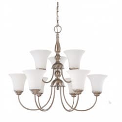 Dupont 2 Tier 27" Chandelier light, Satin White Glass