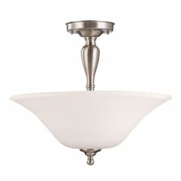 Dupont LED Semi Flush Mount Light, Satin White Glass