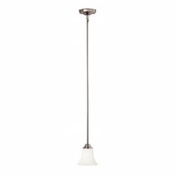 Dupont Mini Pendant Light, Satin White Glass, Brushed Nickel