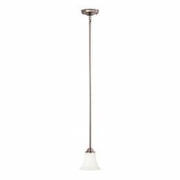 Nuvo Dupont Mini Pendant Light, Satin White Glass, Brushed Nickel