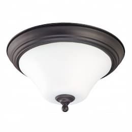 Dupont 11" LED Flush Mount Light, Satin White Glass, Dark Chocolate Bronze