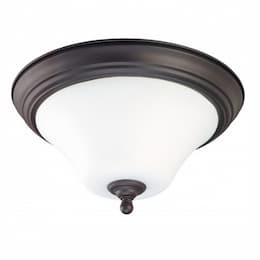 Dupont 13" LED Flush Mount Light, Satin White Glass, Dark Chocolate Bronze