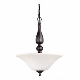 Dupont Pendant Light, Satin white Glass, Dark Chocolate Bronze