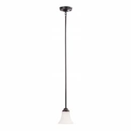 Dupont Mini Pendant Light, Satin White Glass, Dark Chocolate Bronze