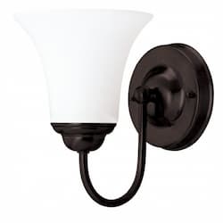 Dupont Vanity Light, Satin White Glass, Dark Chocolate Bronze, 1 Lights