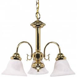 60W 20" Ballerina Chandelier Light, Polished Brass