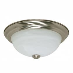  11" 2-Light Flush Mount Ceiling Light, Brushed Nickel