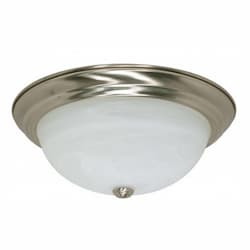  15" 3-Light Flush Mount Ceiling Light, Brushed Nickel