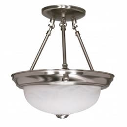  11" 2-Light Semi-Flush Mount Ceiling Light, Brushed Nickel